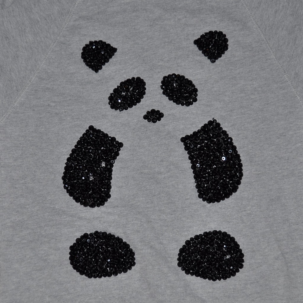 098 FRENCH CONNECTION Gray Panda Bear Hsing Hsing Jumper Pullover S - Picture 8 of 8